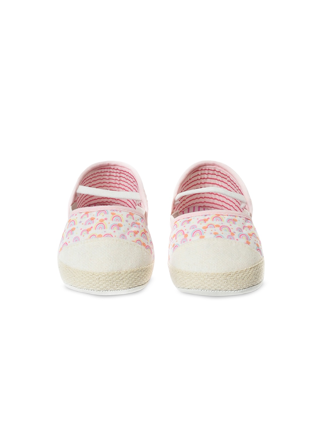 

MiArcus Infant Girls Printed Lightweight Slip-On Sneakers, Cream