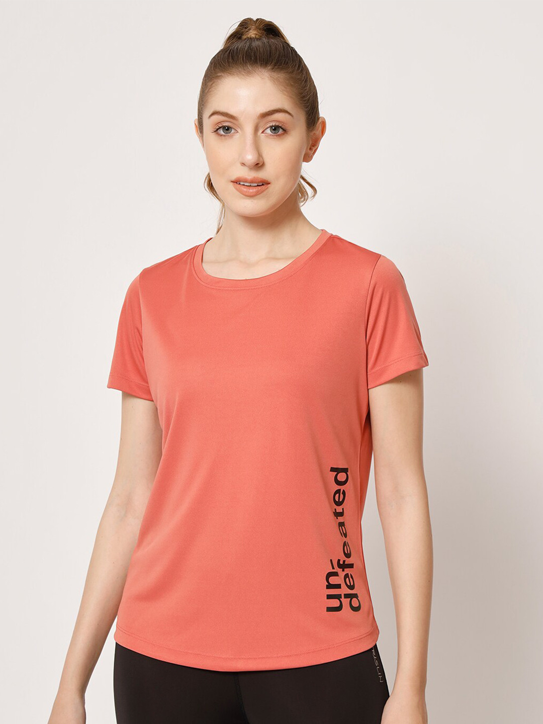 

PERFKT-U Women Pink Typography Printed Applique T-shirt