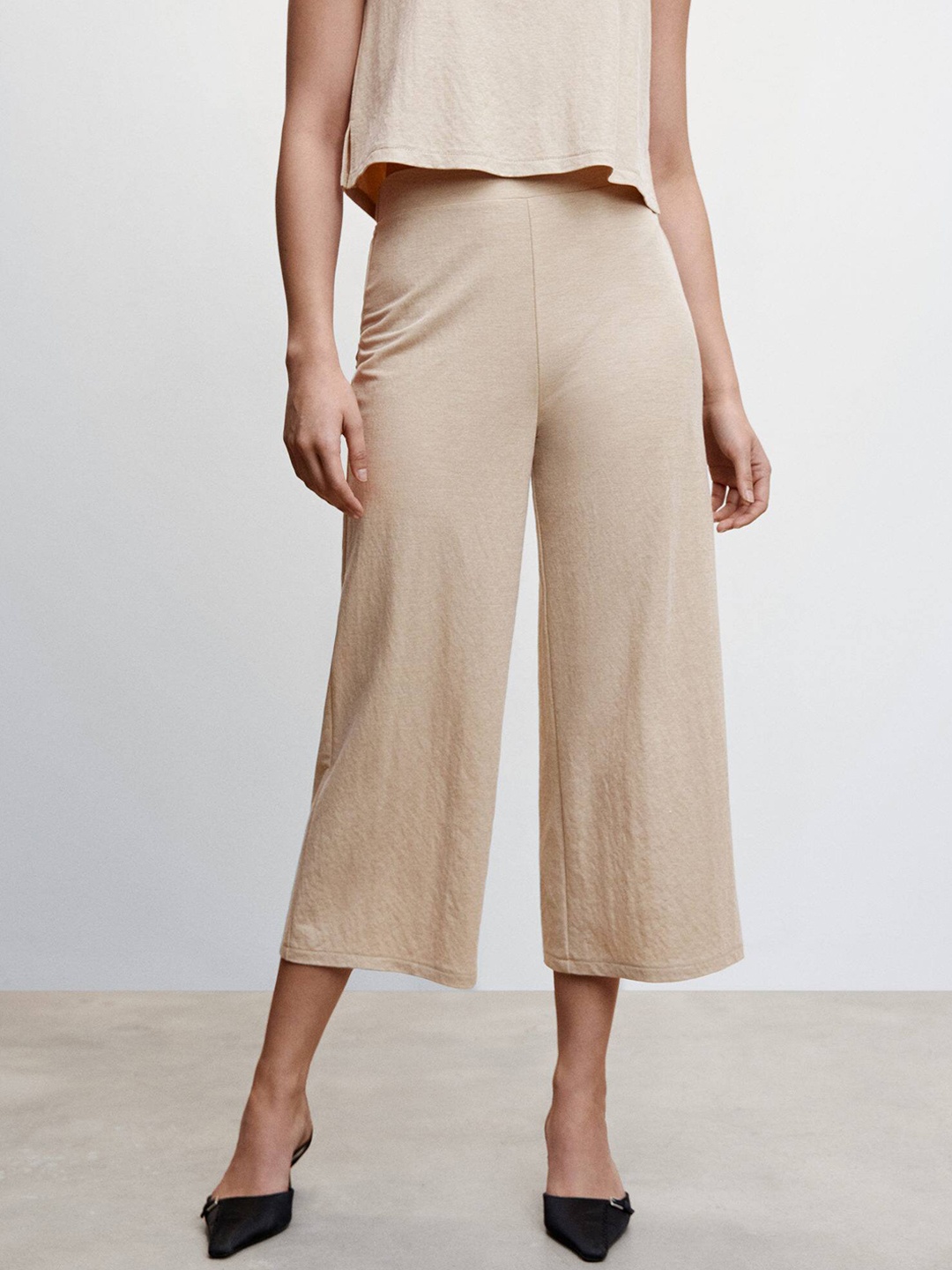 

MANGO Women Culottes Trousers, Beige