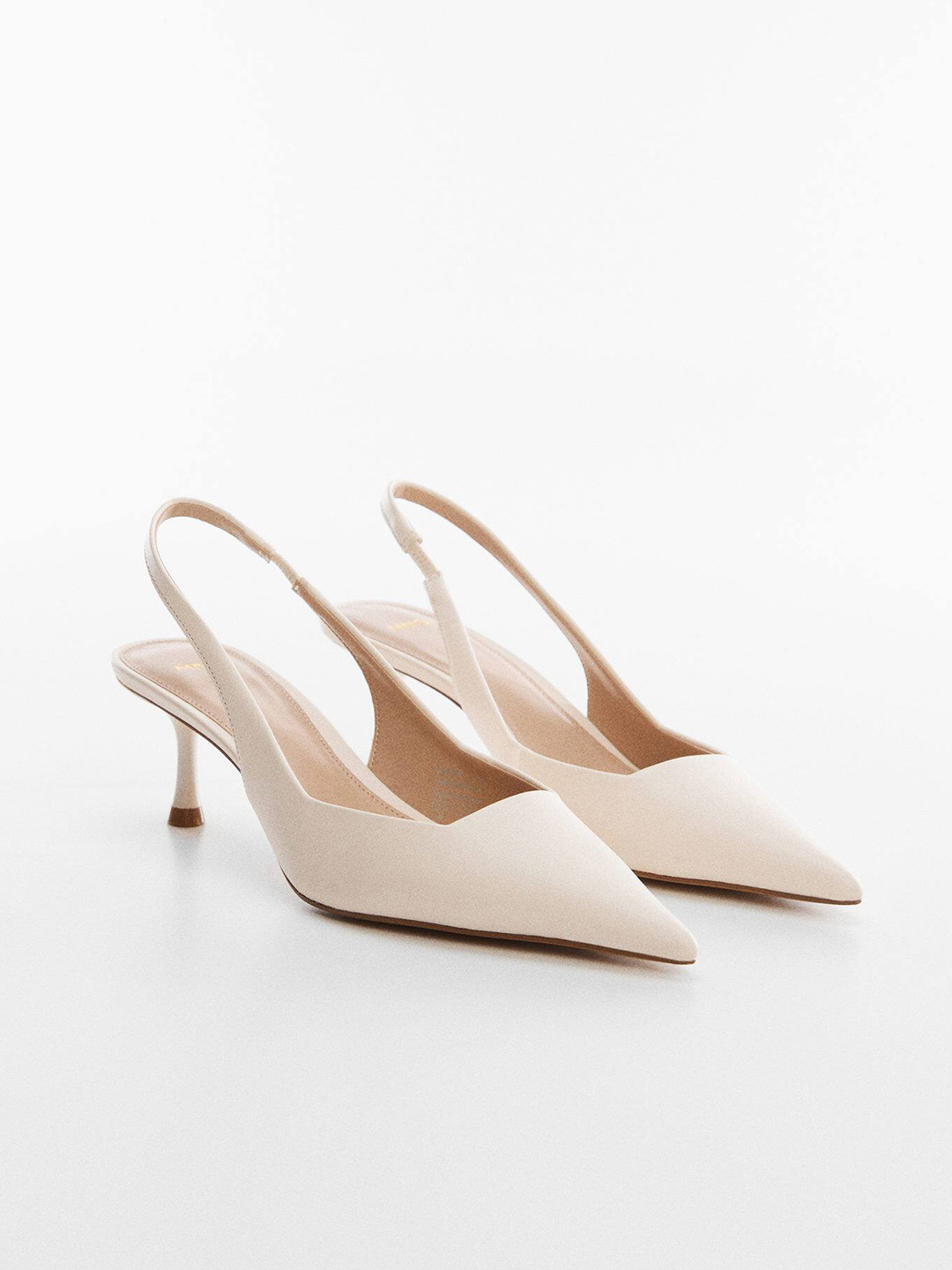 

MANGO Women Slim Heel Mules, Off white