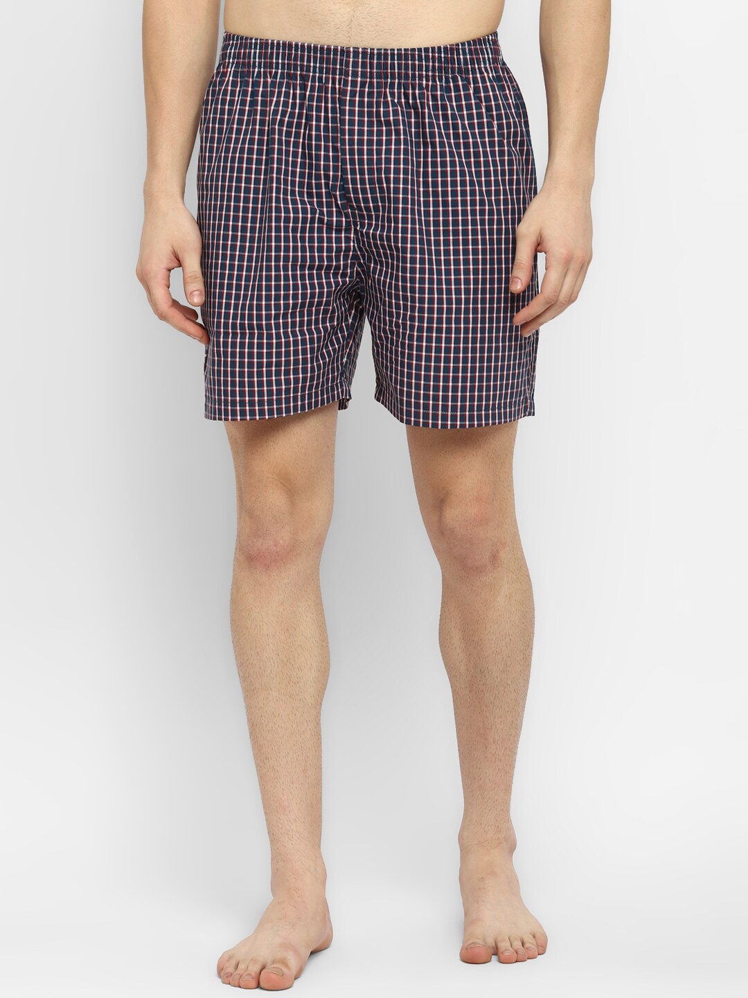 

Red Chief Checked Cotton Boxers, Navy blue