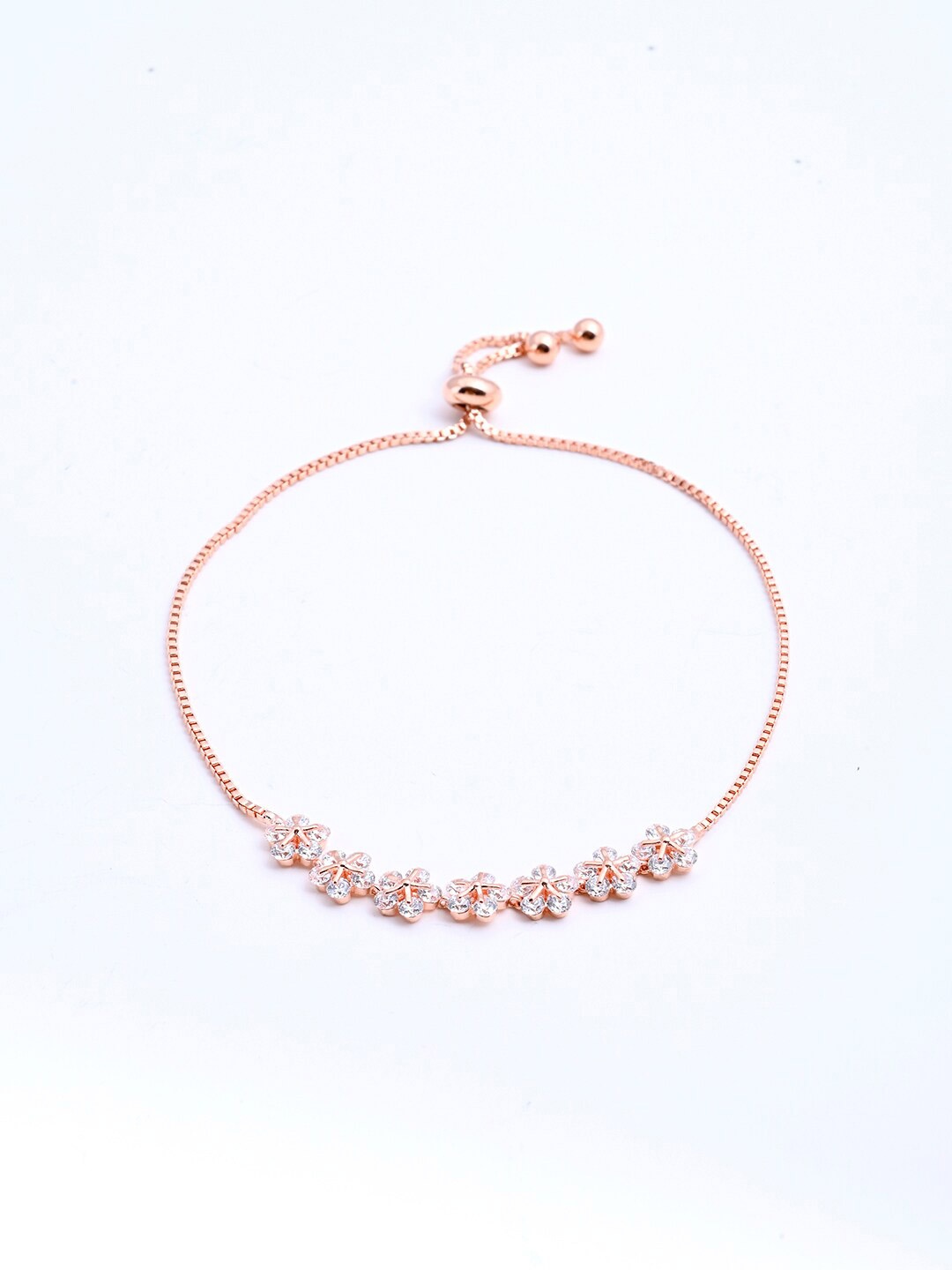 

XPNSV Rose Gold Cubic Zirconia Rose Gold-Plated Wraparound Bracelet