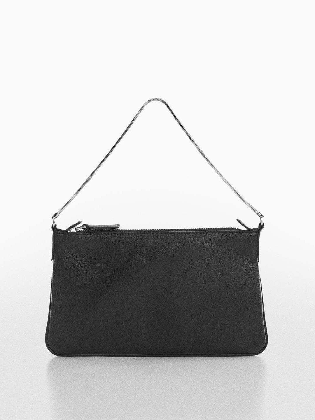 

MANGO Leather Purse, Black