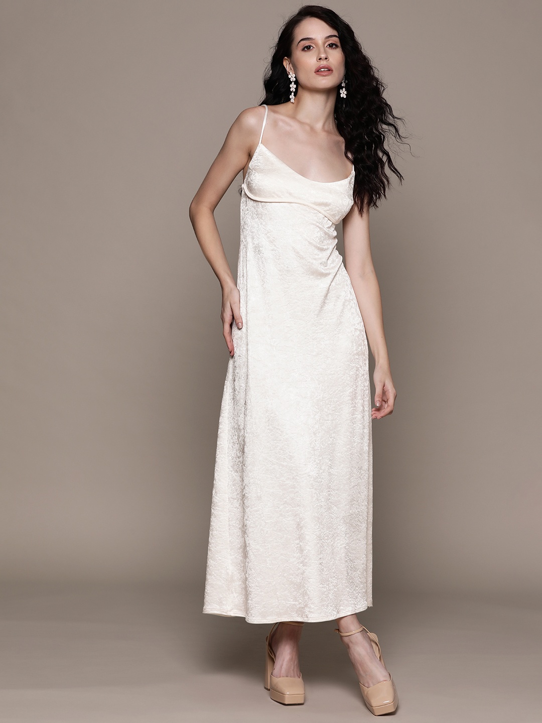 

MANGO Styled Back Maxi Dress, Cream