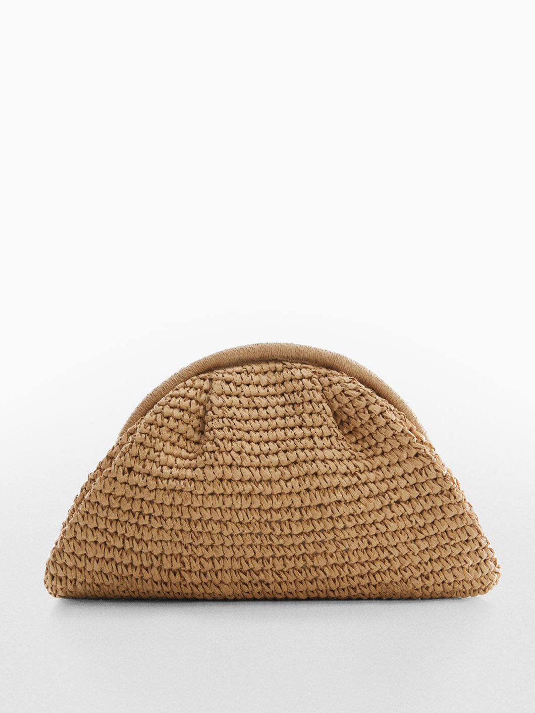 

MANGO Women Woven Design Purse, Beige