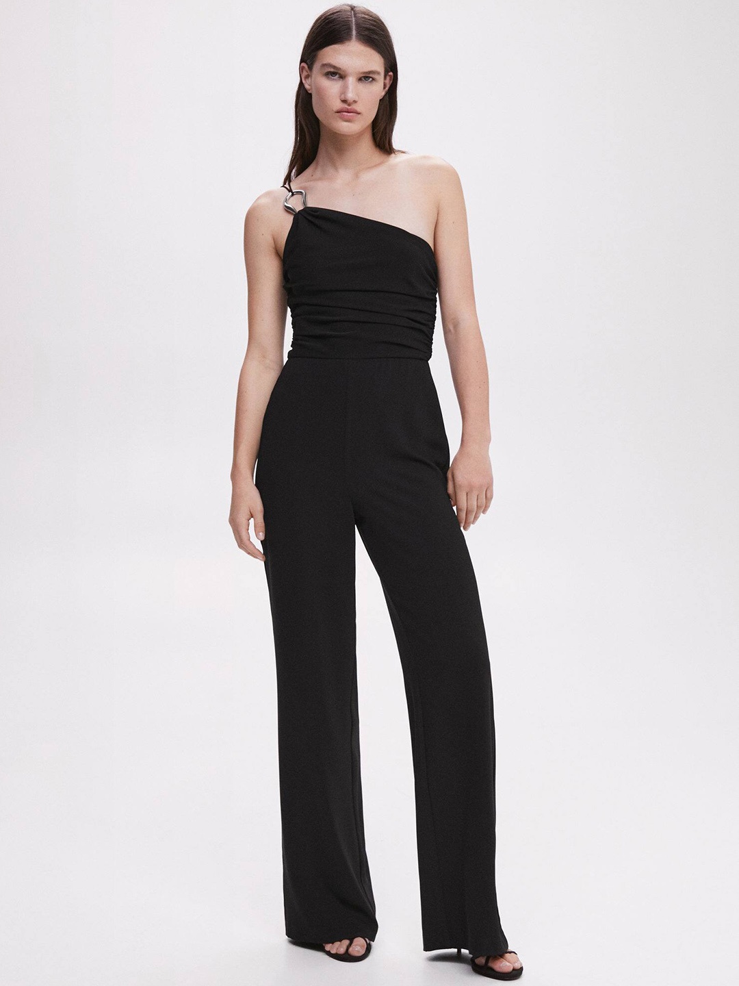 

MANGO Solid Basic Jumpsuit, Black