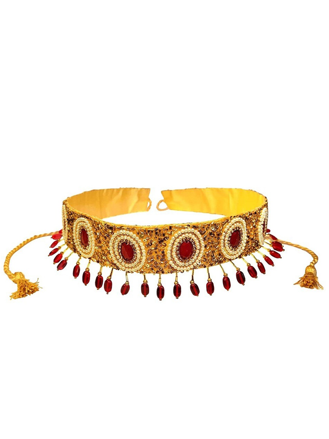 

FRINGES Women Embellished Wide Belt, Yellow