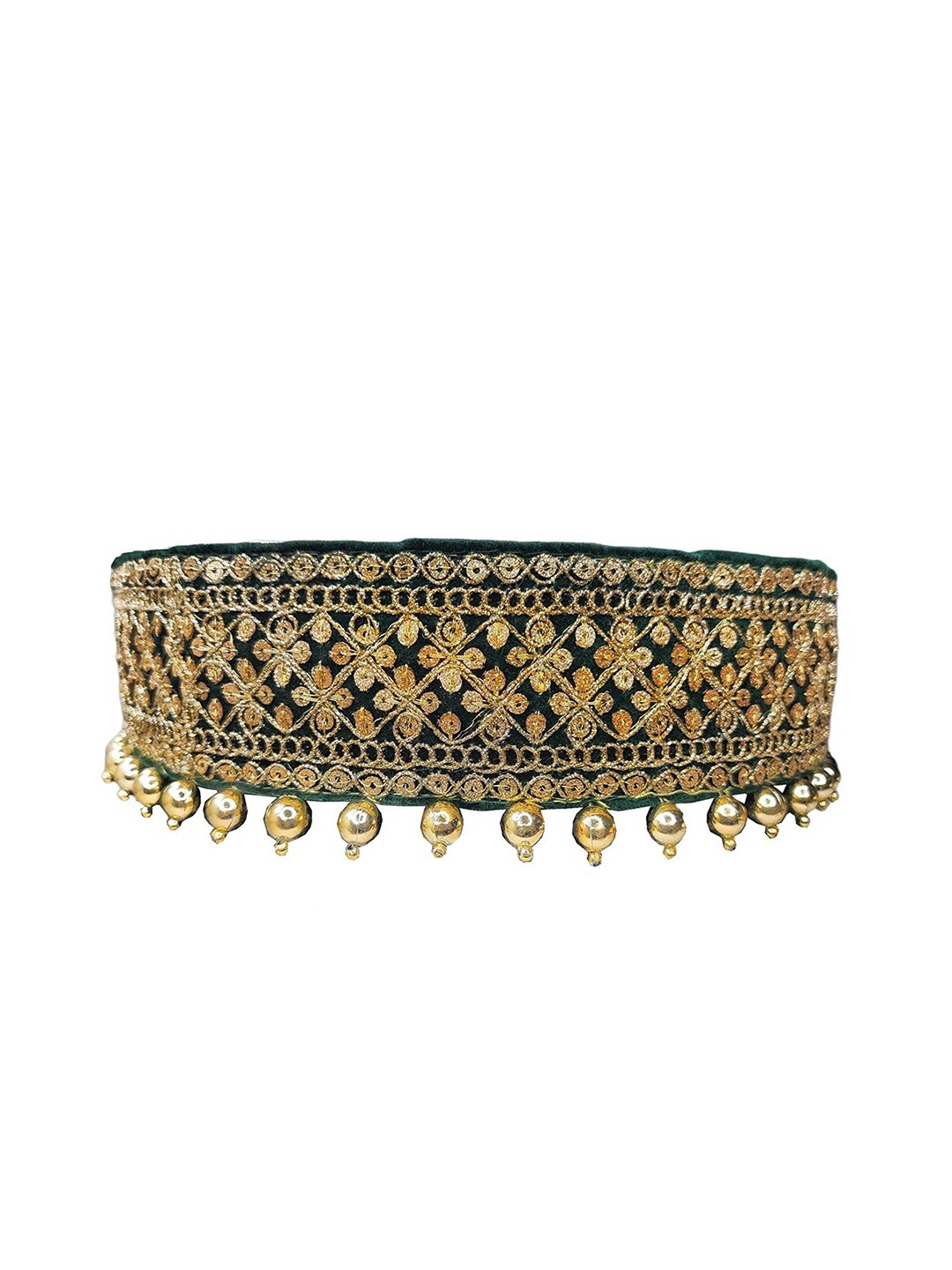 

FRINGES Women Embellished Slim Belt, Green
