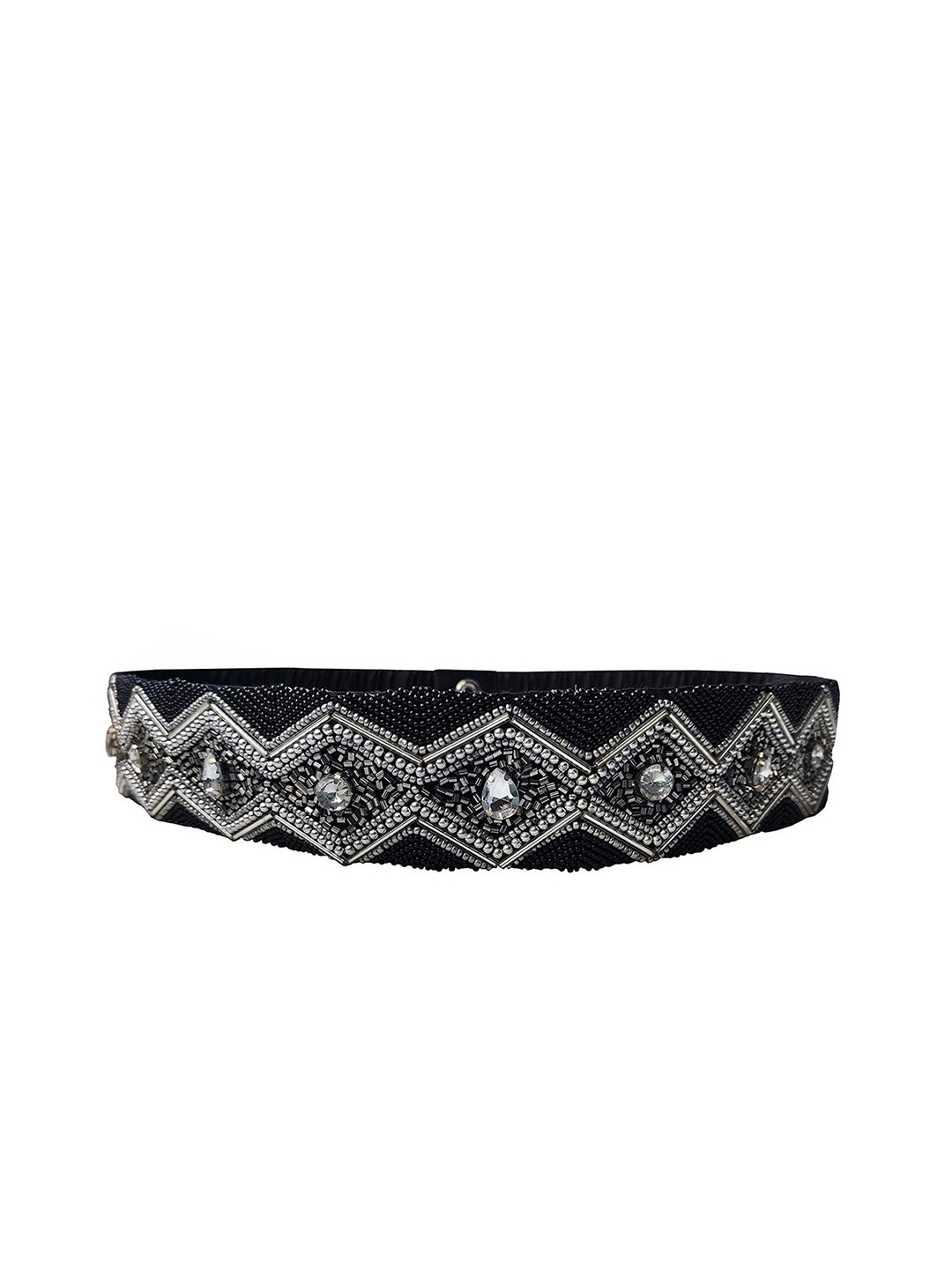 

FRINGES Women Embellished Slim Belt, Black