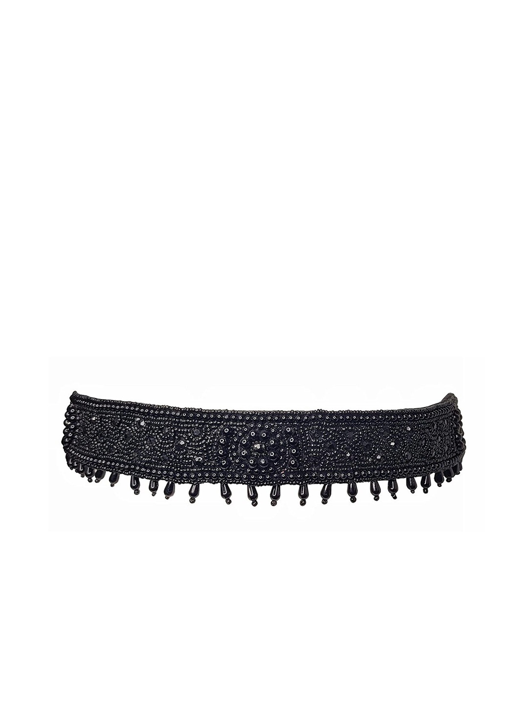 

FRINGES Women Embellished Slim Belt, Black