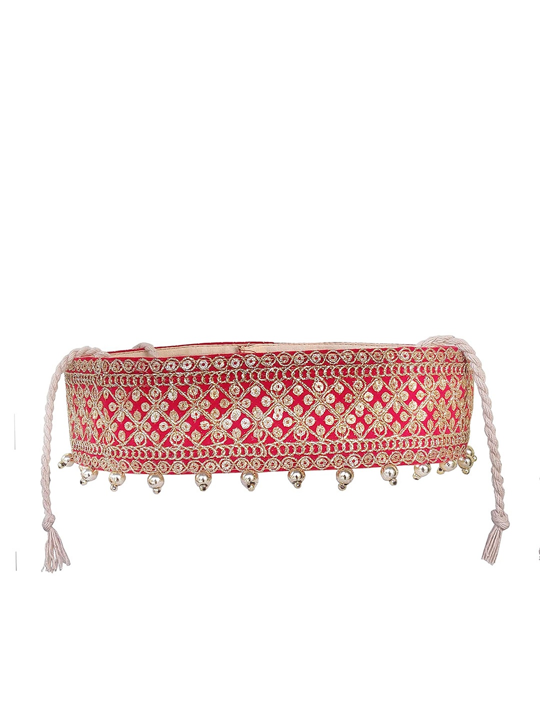 

FRINGES Women Embellished Wide Belt, Red