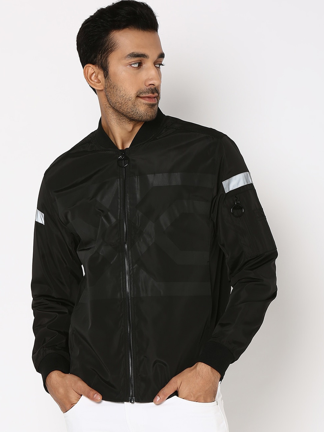 

Mufti Slim Fit Lightweight Bomber Jacket, Black