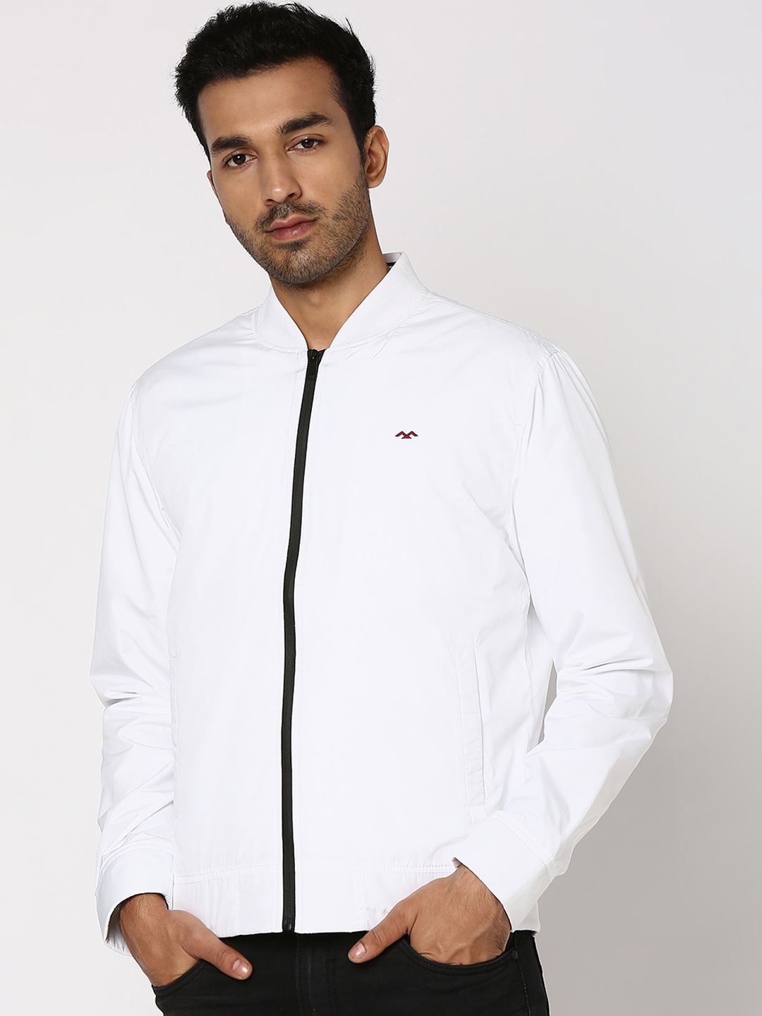 

Mufti Stand Collar Lightweight Slim Fit Sporty Jacket, White