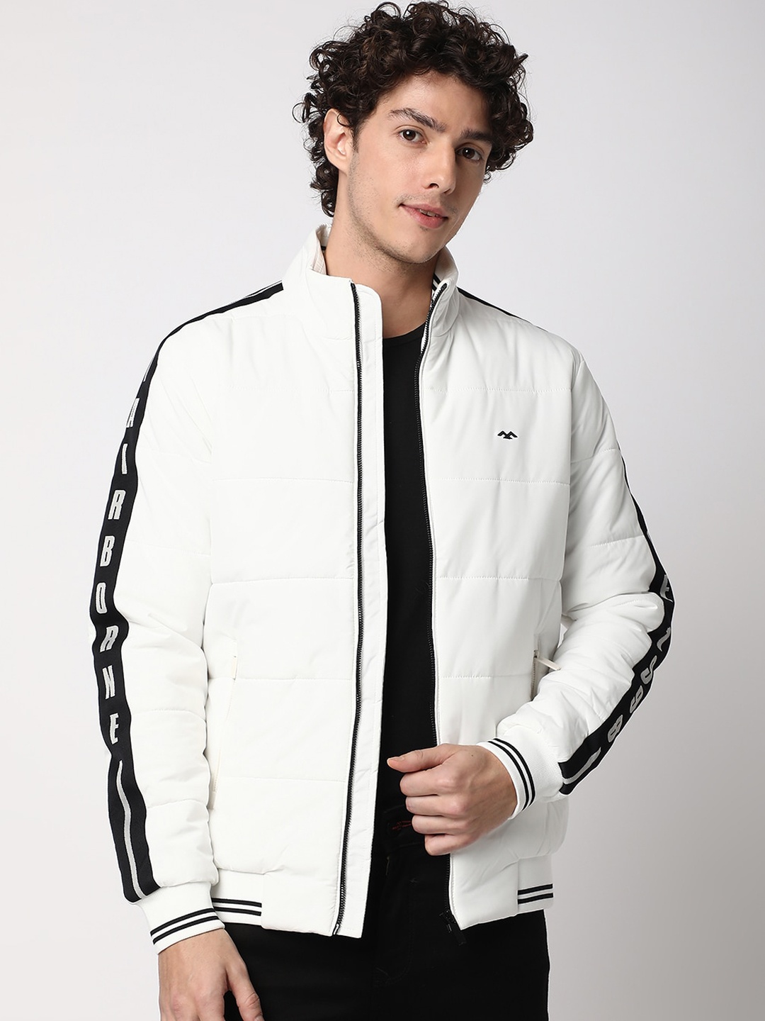 

Mufti Slim Fit Lightweight Bomber Jacket, White