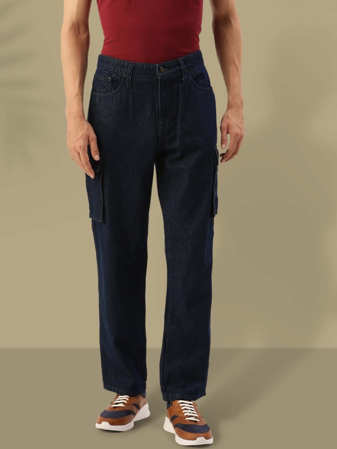 

Bene Kleed Men Relaxed Fit Cargo Jeans, Navy blue