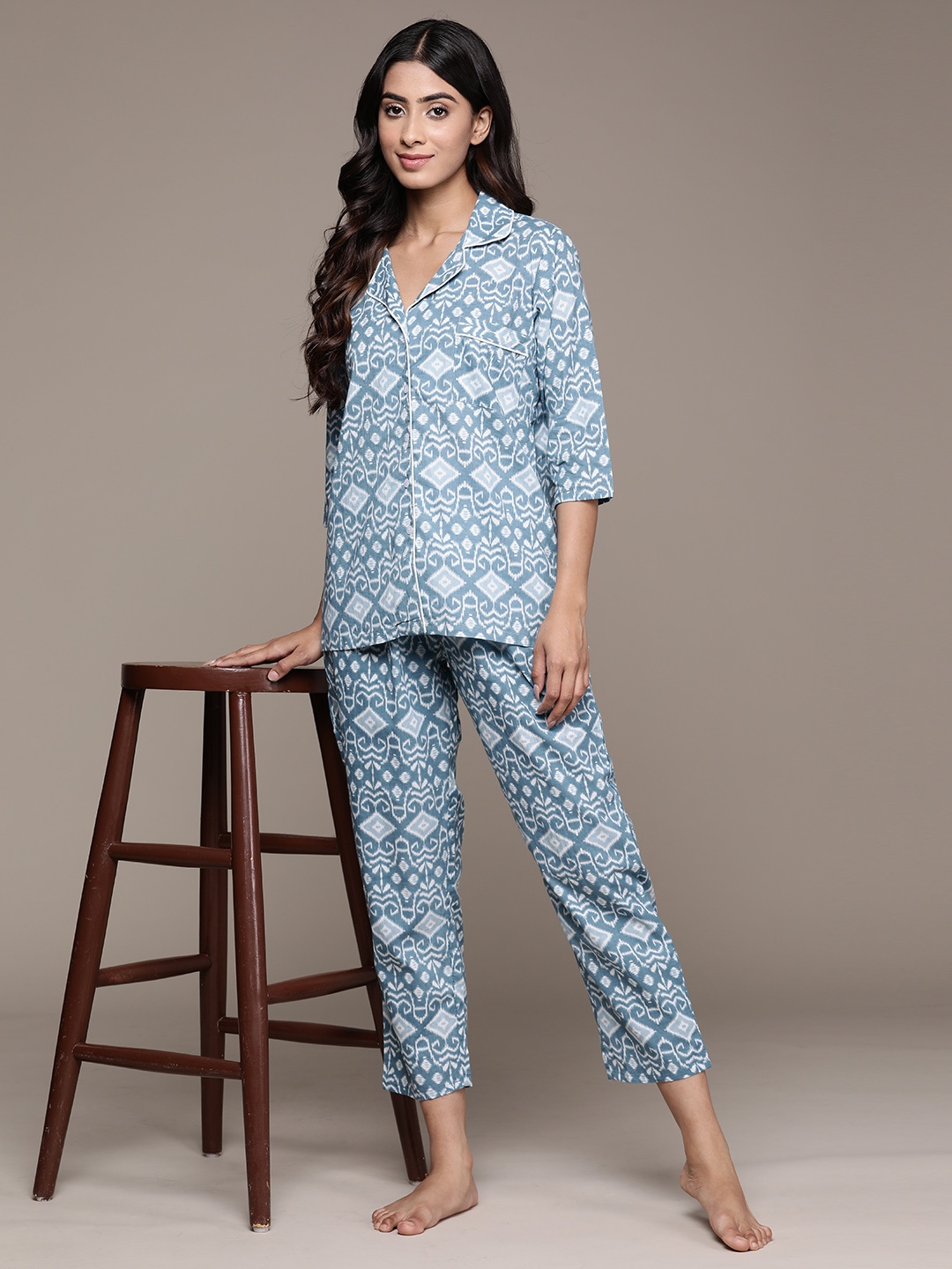 

Anubhutee Women Printed Night suit, Blue