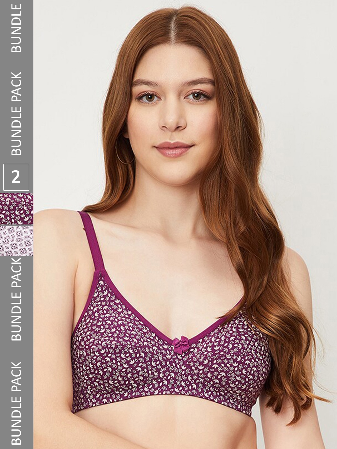 

max Pack Of 2 Floral Printed Full Coverage All Day Comfort Lightly Padded Bra, Purple