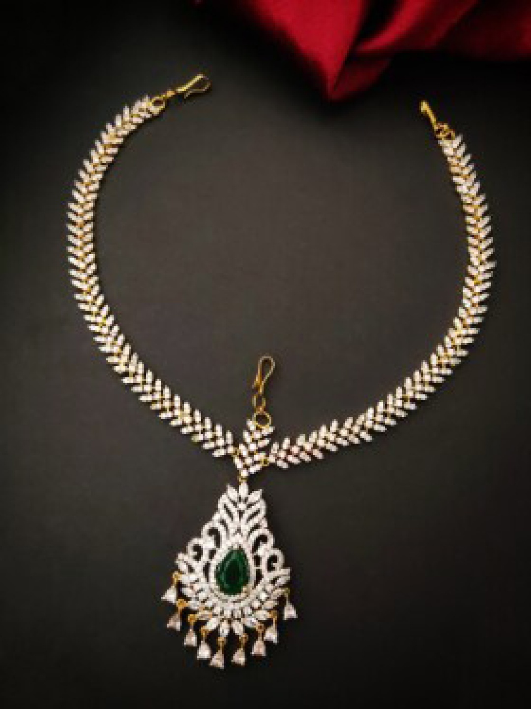 

Pihtara Jewels Gold-Plated AD-Studded Matha Patti