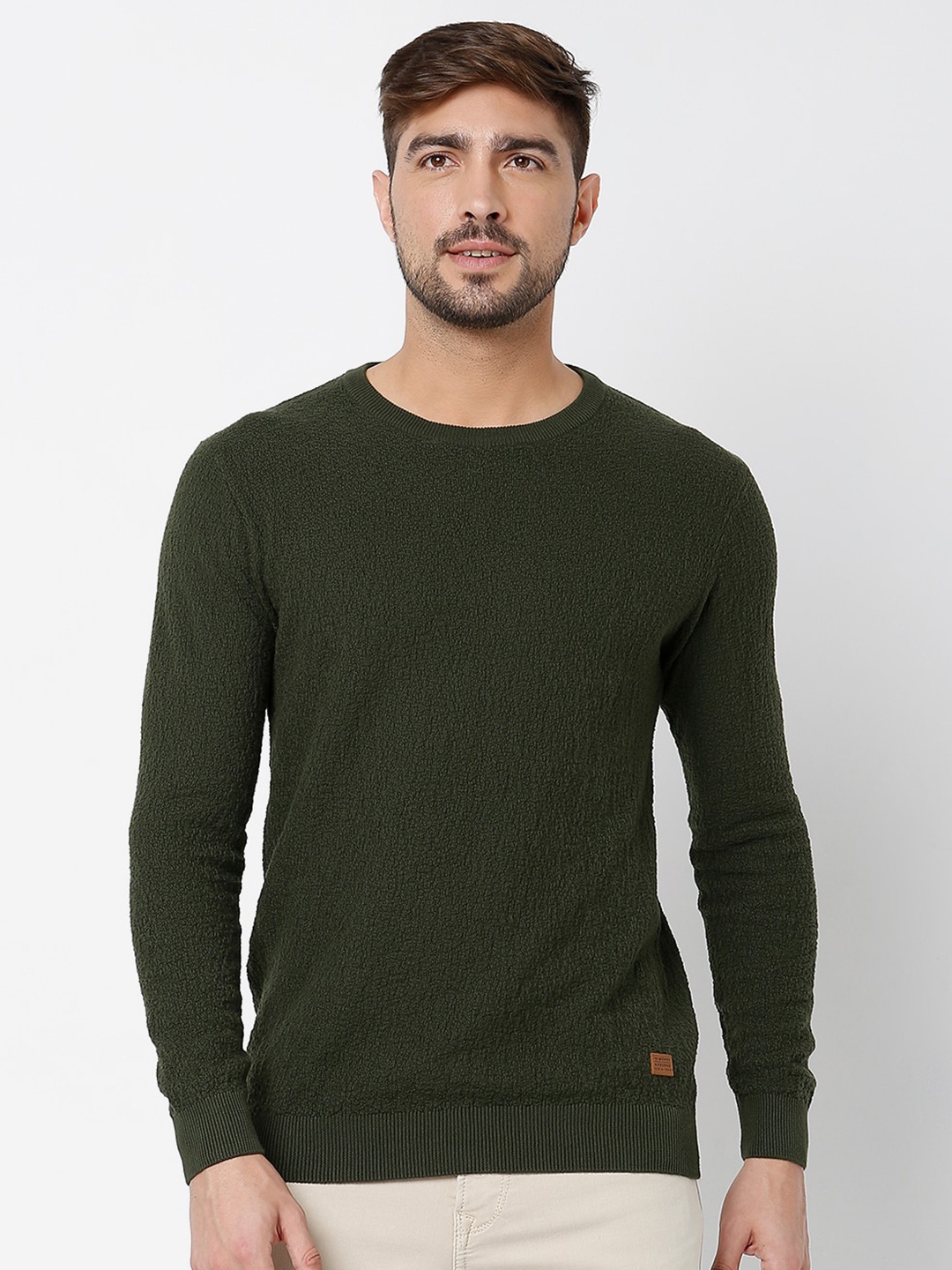 

Mufti Round Neck Pure Cotton Sweatshirt, Olive