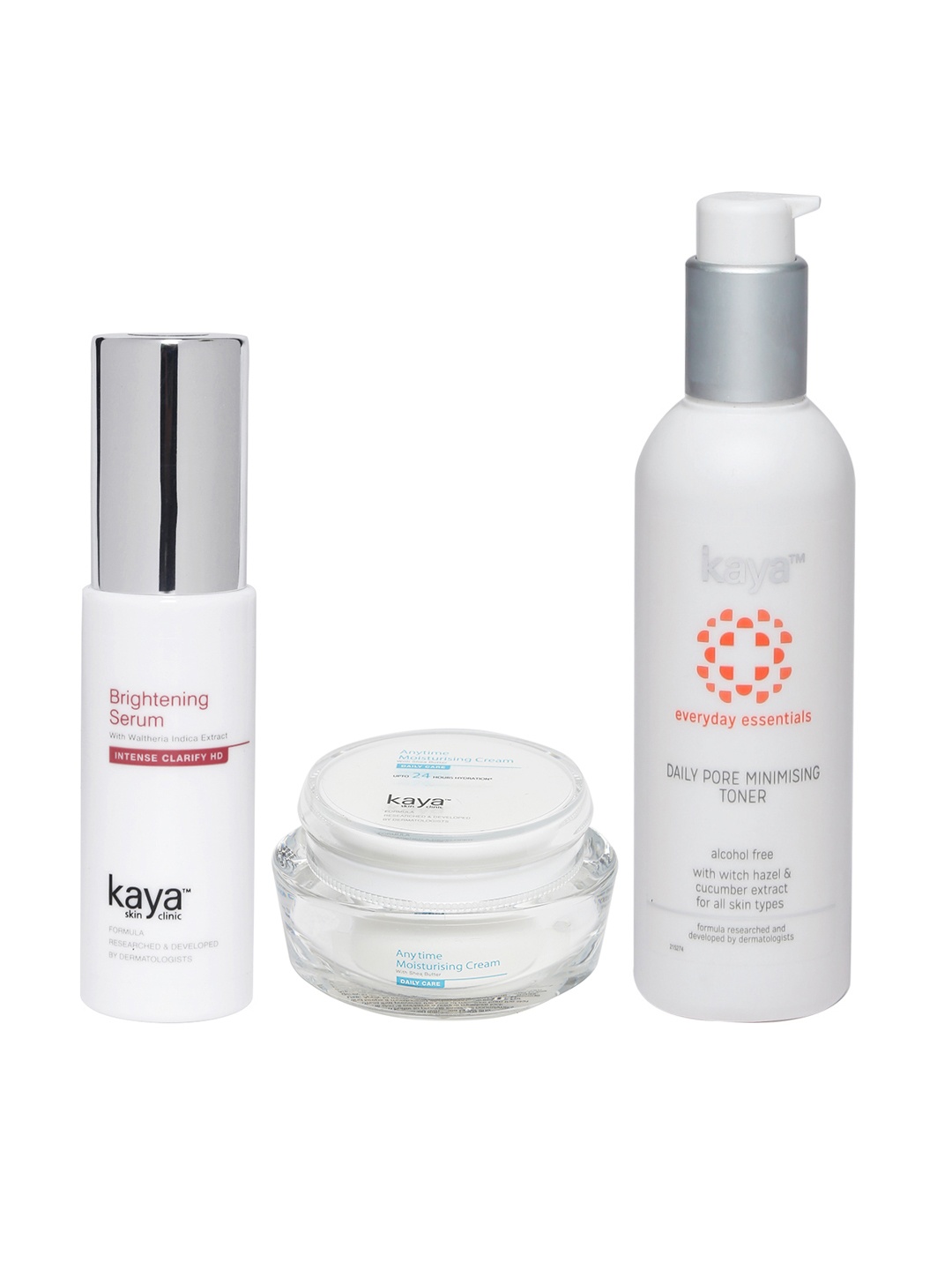 

Kaya Cream, Toner & Serum Combo, White