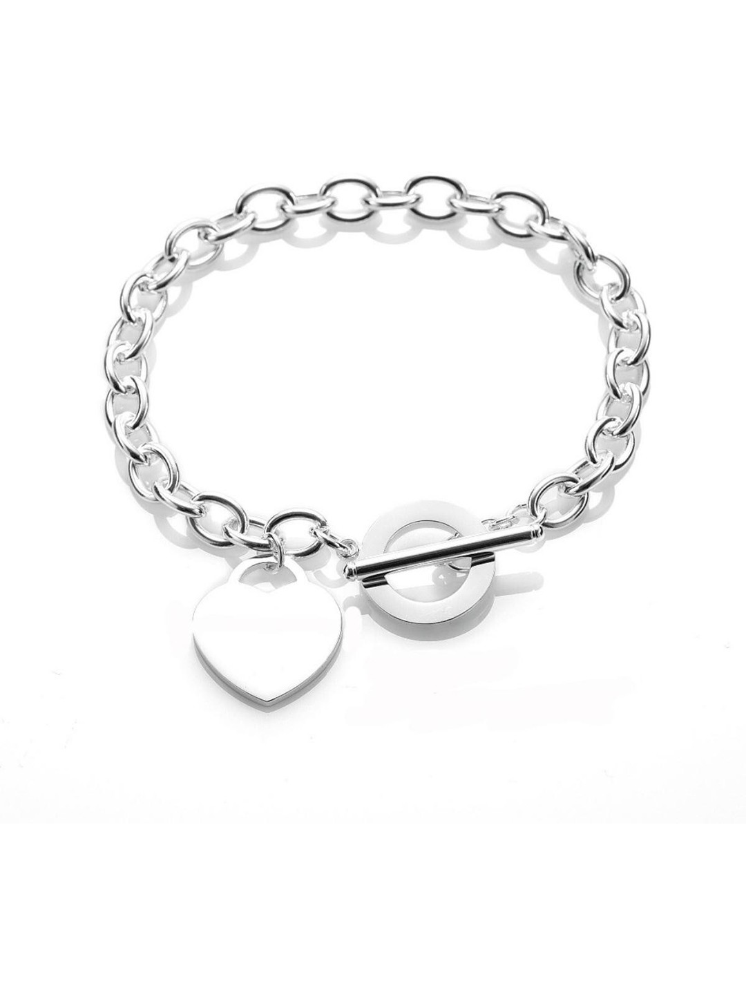 

MYKI Women Silver-Plated Cubic Zirconia Link Bracelet