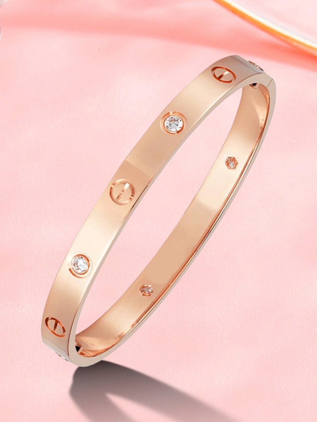 

MYKI Gold-Plated Cubic Zirconia Kada Bracelet, Rose gold