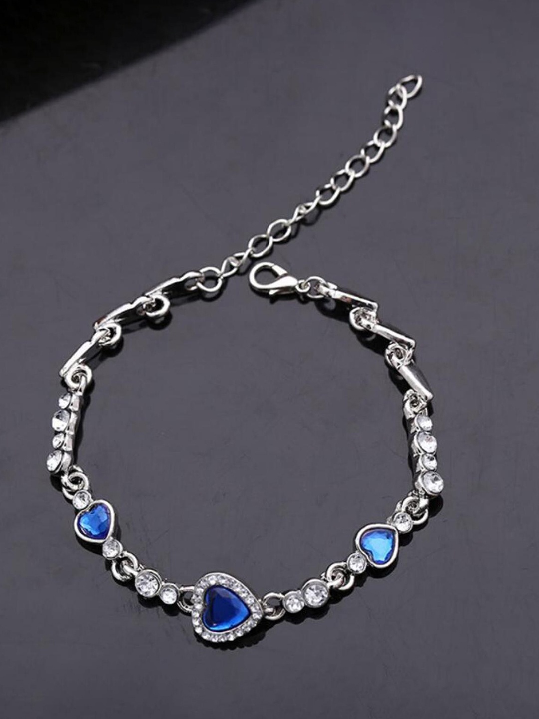 

MYKI Women Silver-Plated Cubic Zirconia Link Bracelet