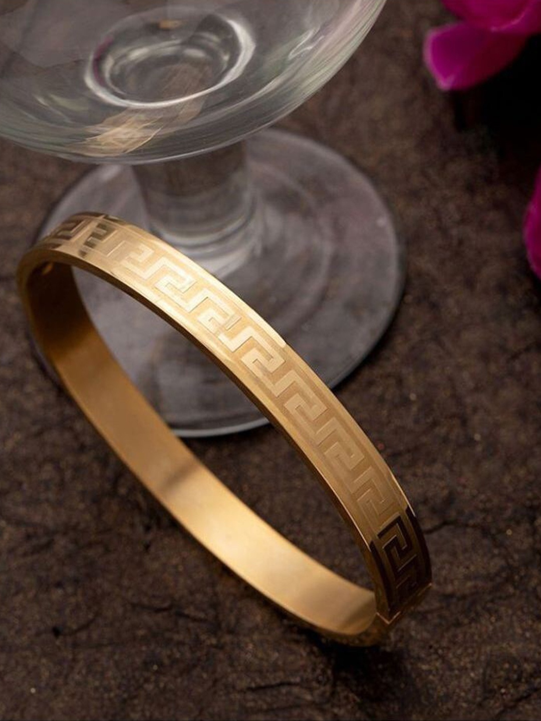 

MYKI Women Gold-Plated CZ Kada Bracelet