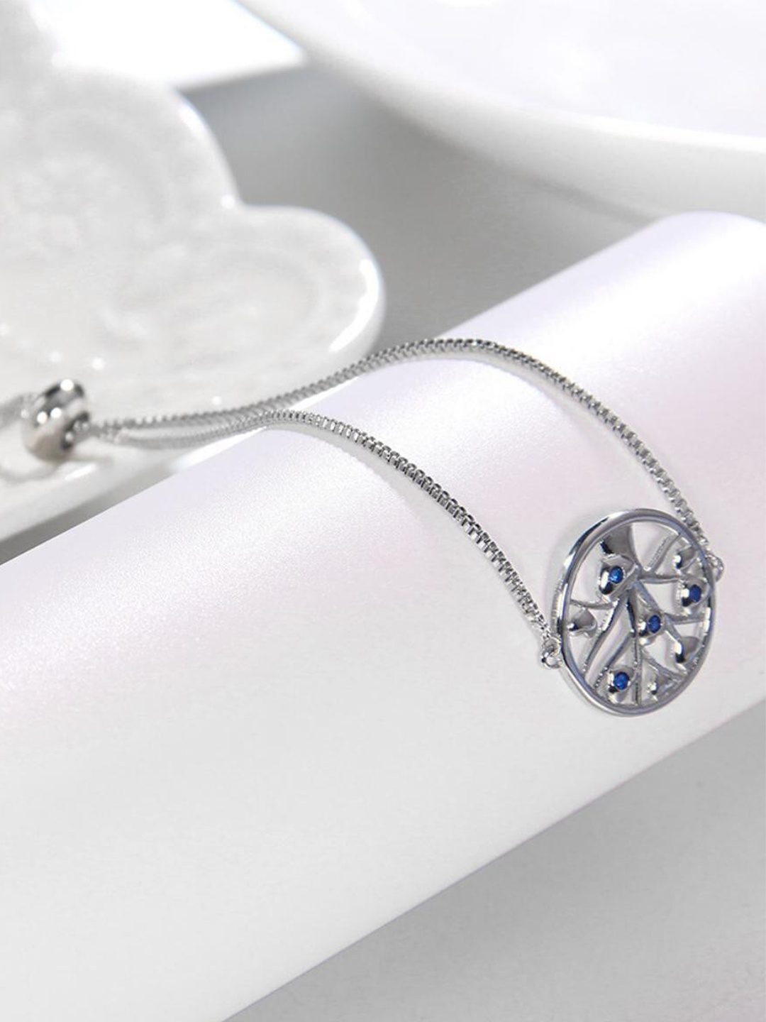 

MYKI Silver-Plated Cubic Zirconia Wraparound Bracelet