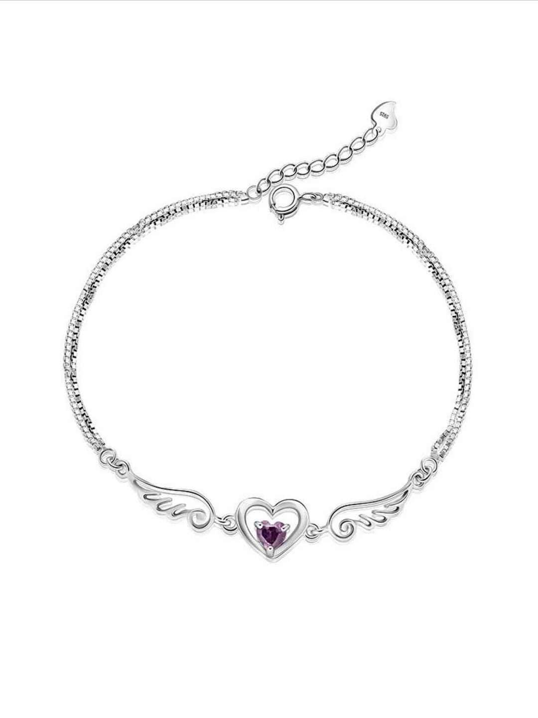 

MYKI Women Silver-Plated Cubic Zirconia Link Bracelet