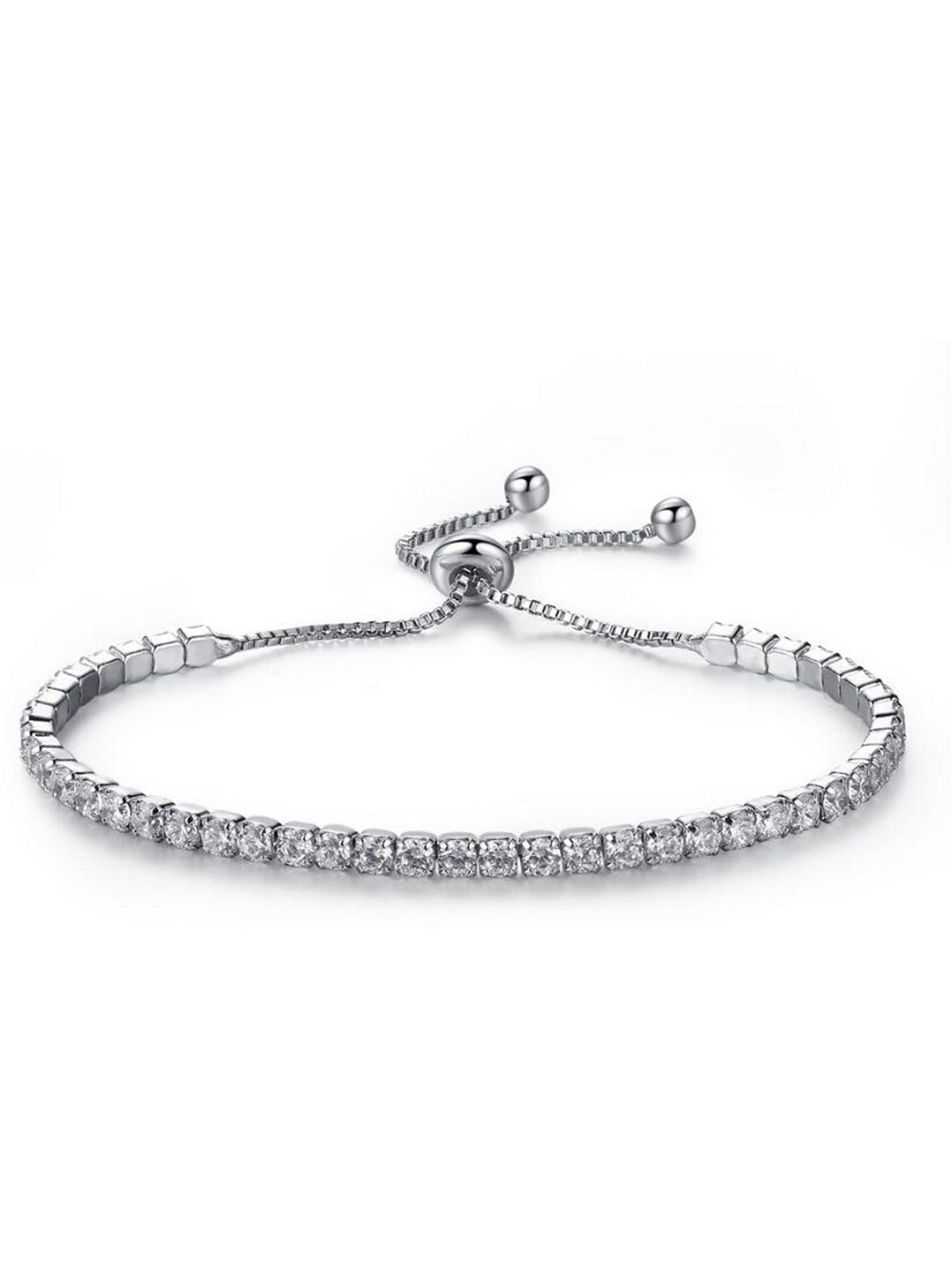 

MYKI Women Silver-Plated Cubic Zirconia Charm Bracelet