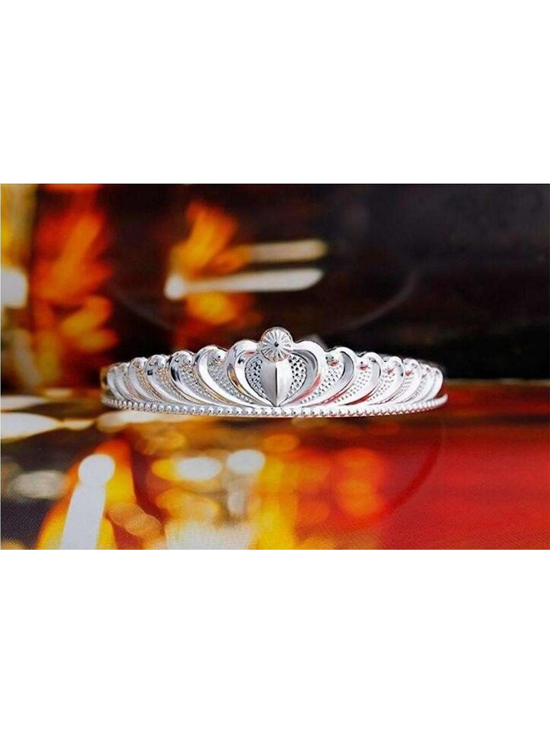 

MYKI Women Silver-Plated Cubic Zirconia Kada Bracelet