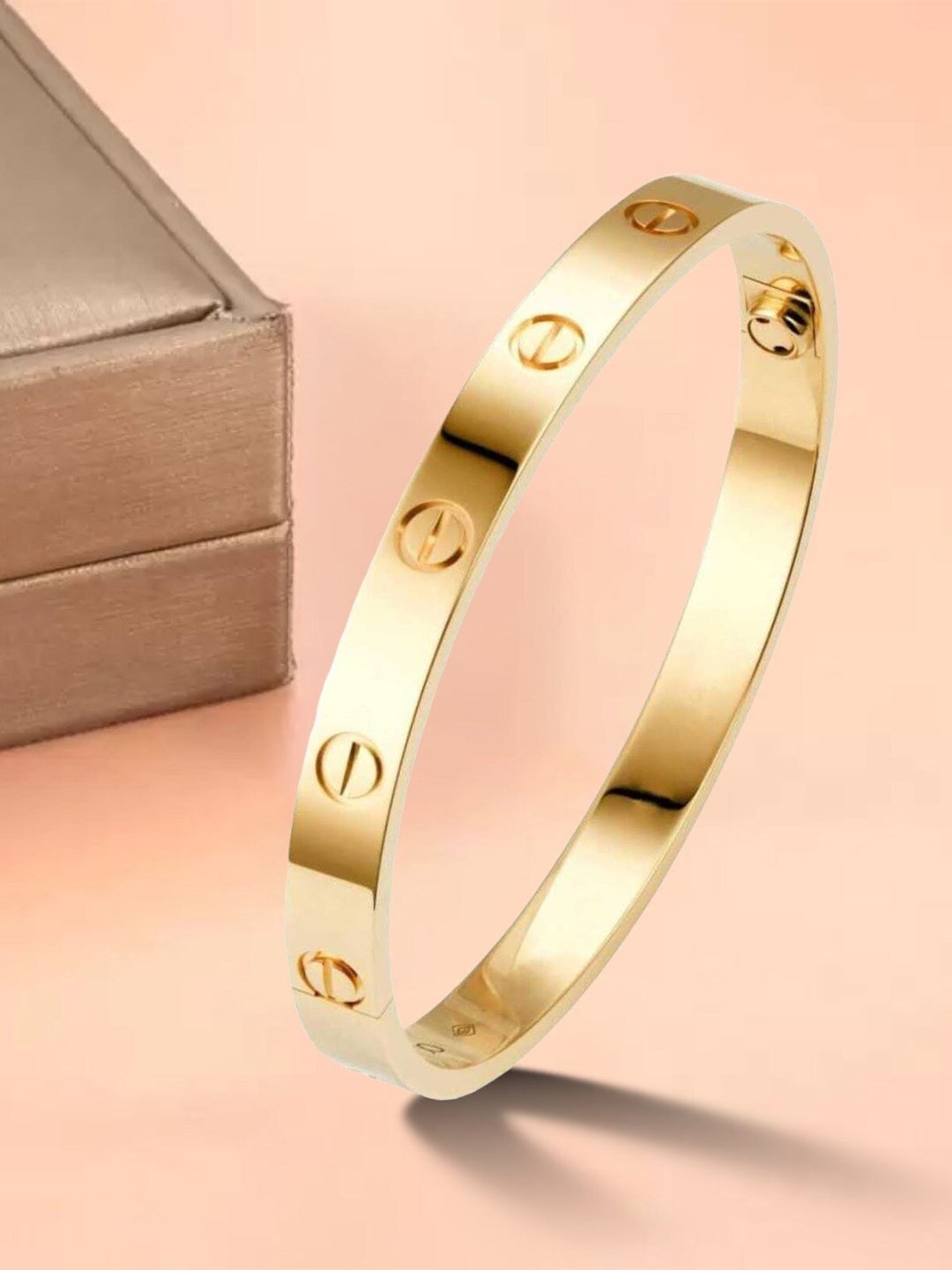 

MYKI Women Gold-Plated Cubic Zirconia Kada Bracelet