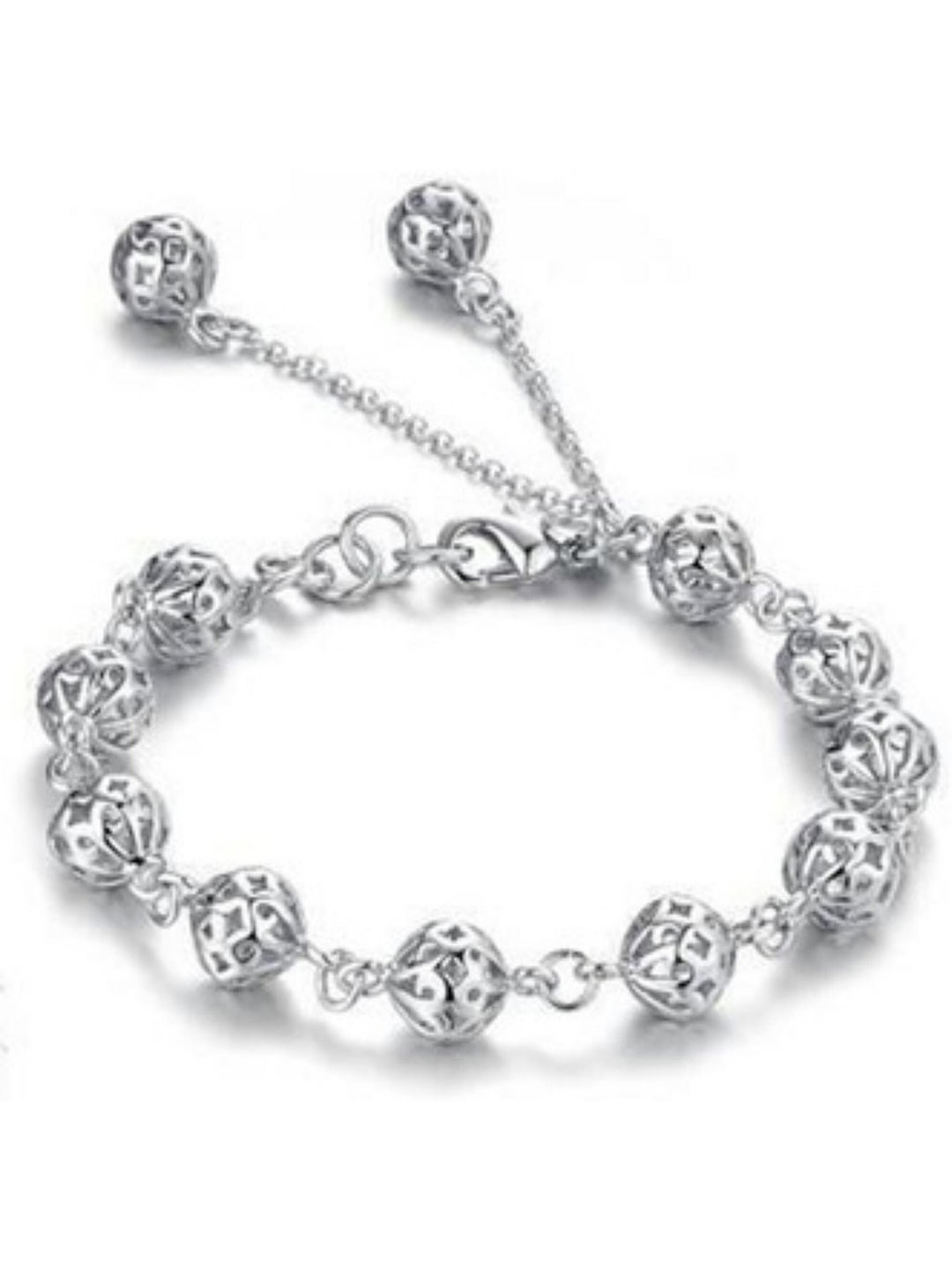 

MYKI Women Silver-Plated Cubic Zirconia Link Bracelet