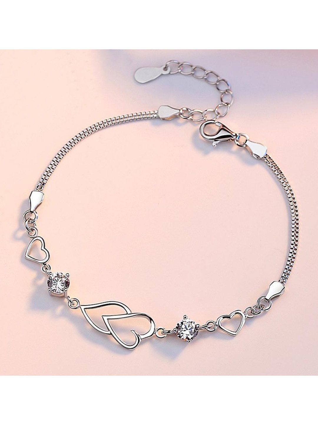 

MYKI Silver-Plated Cubic Zirconia-Studded Wraparound Bracelet
