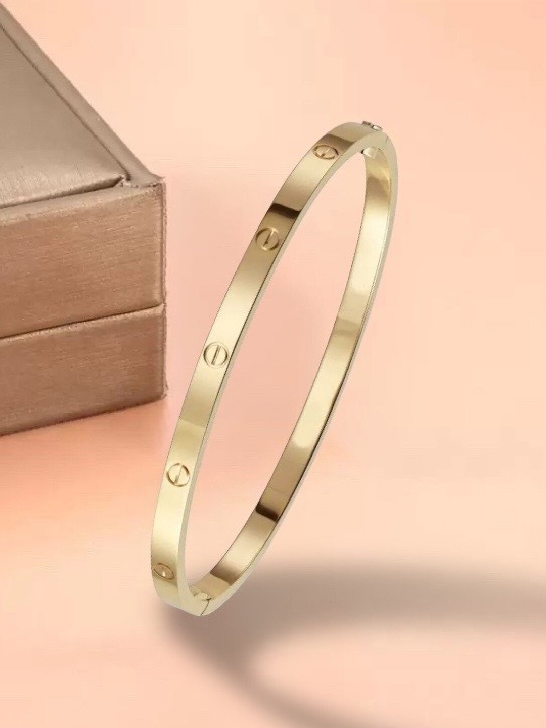 

MYKI Women Gold-Plated Cubic Zirconia Kada Bracelet