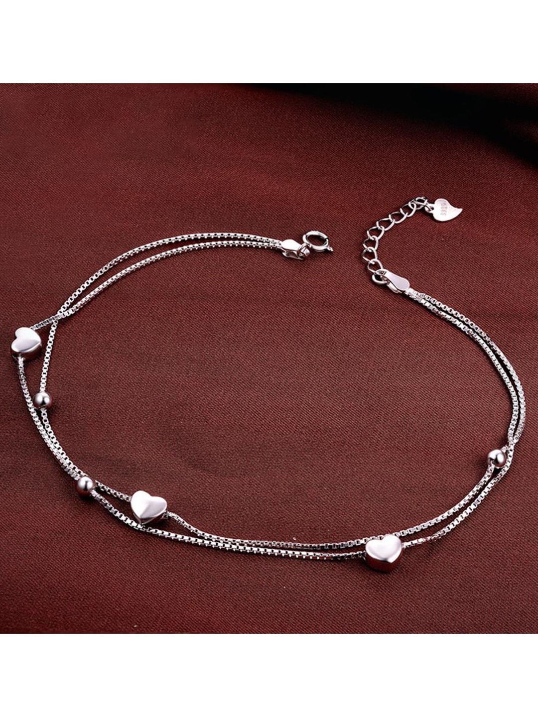 

MYKI Women Silver-Plated Cubic Zirconia Link Bracelet
