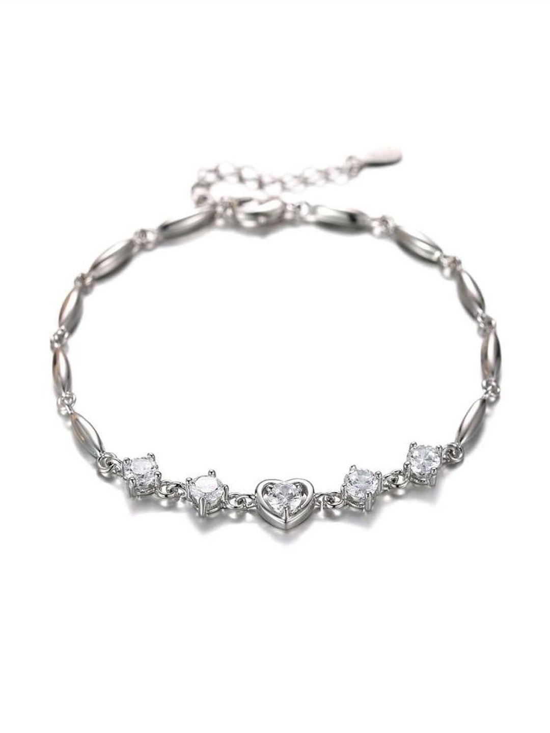

MYKI Silver-Plated Cubic Zirconia Link Bracelet
