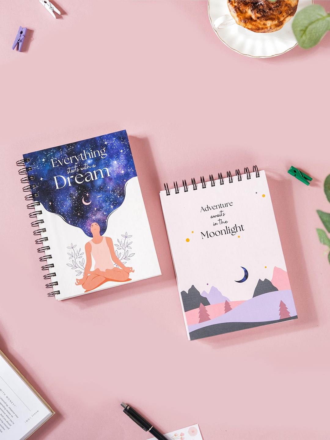 

Nestasia Set Of 2 Hardbound Planner & Notepad, Blue
