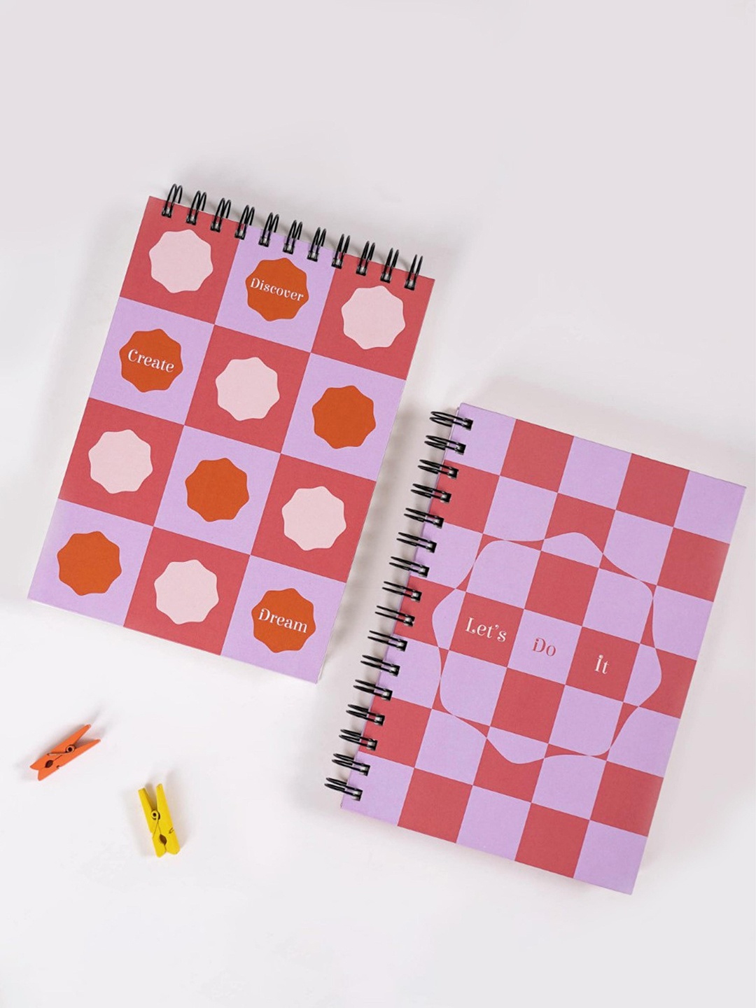 

Nestasia Set Of 2 Printed Hardbound Planner & Notepad, Pink