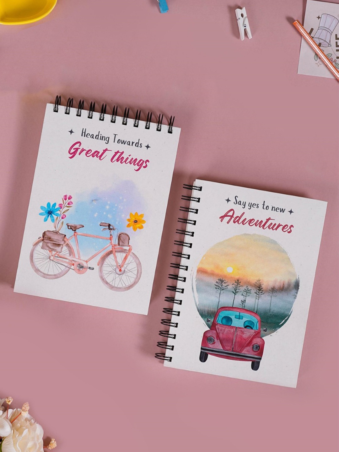 

Nestasia Set Of 2 Typography Printed Notebook & Planner, White