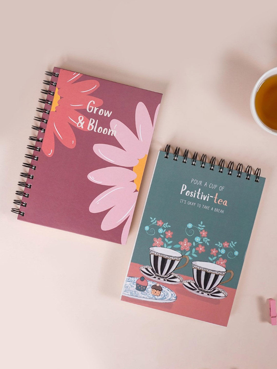 

Nestasia Set Of 2 Printed Hardbound Planner & Notebook, Green