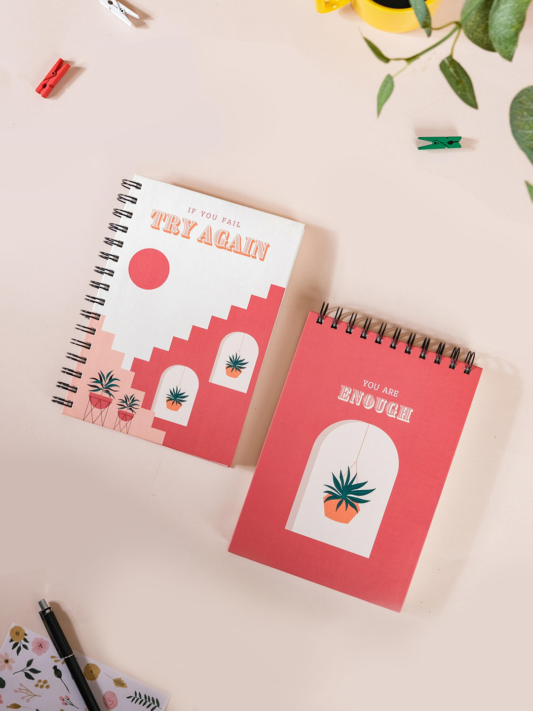 

Nestasia Set Of 2 Printed Planner & Notebook, White