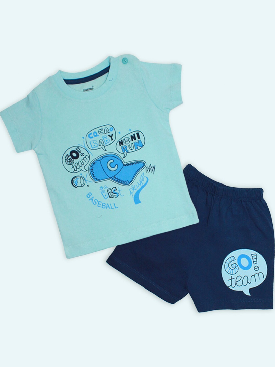 

Born Babies Unisex Kids Printed T-shirt With Shorts, Blue