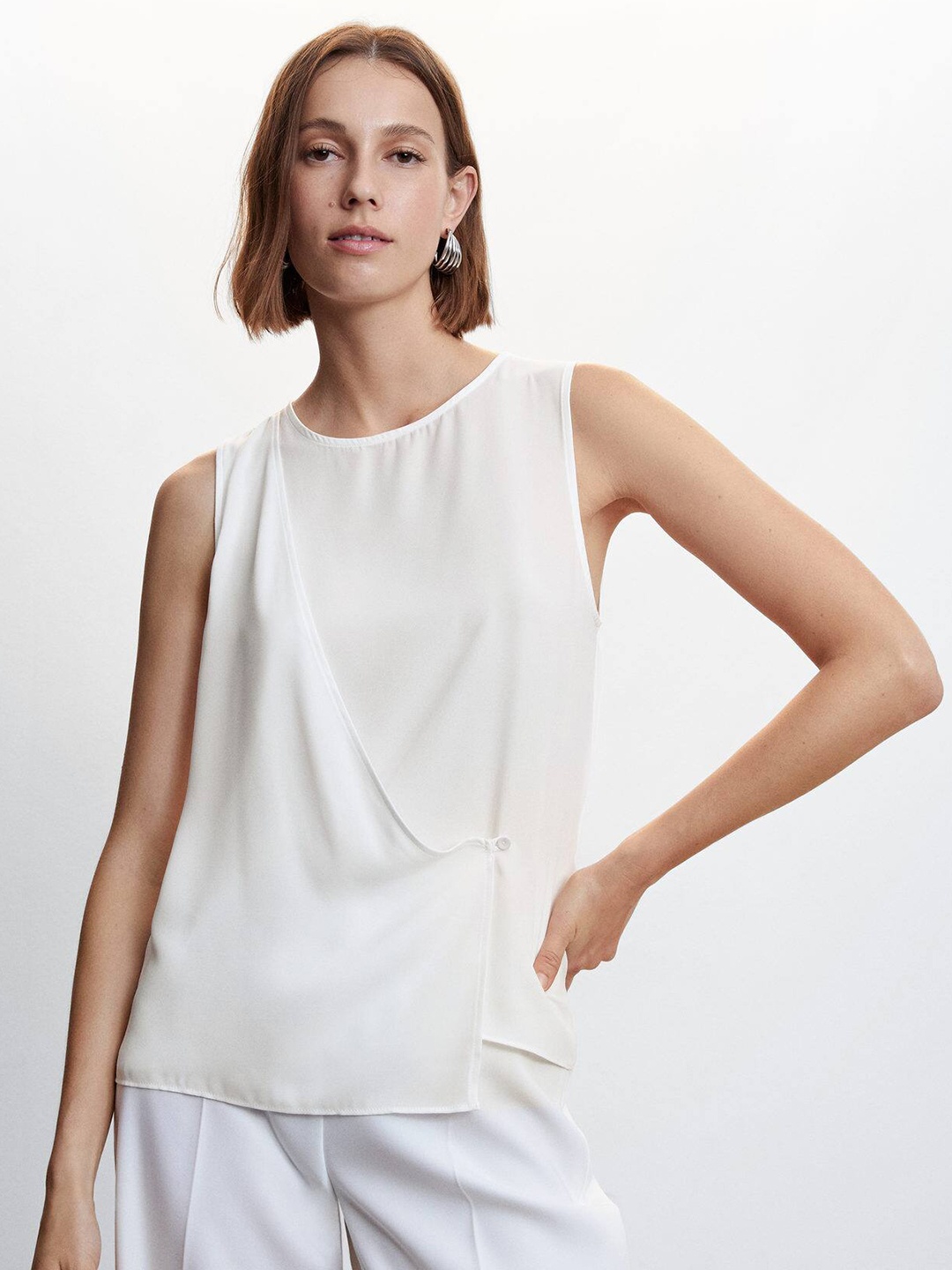 

MANGO Wrap Top, White