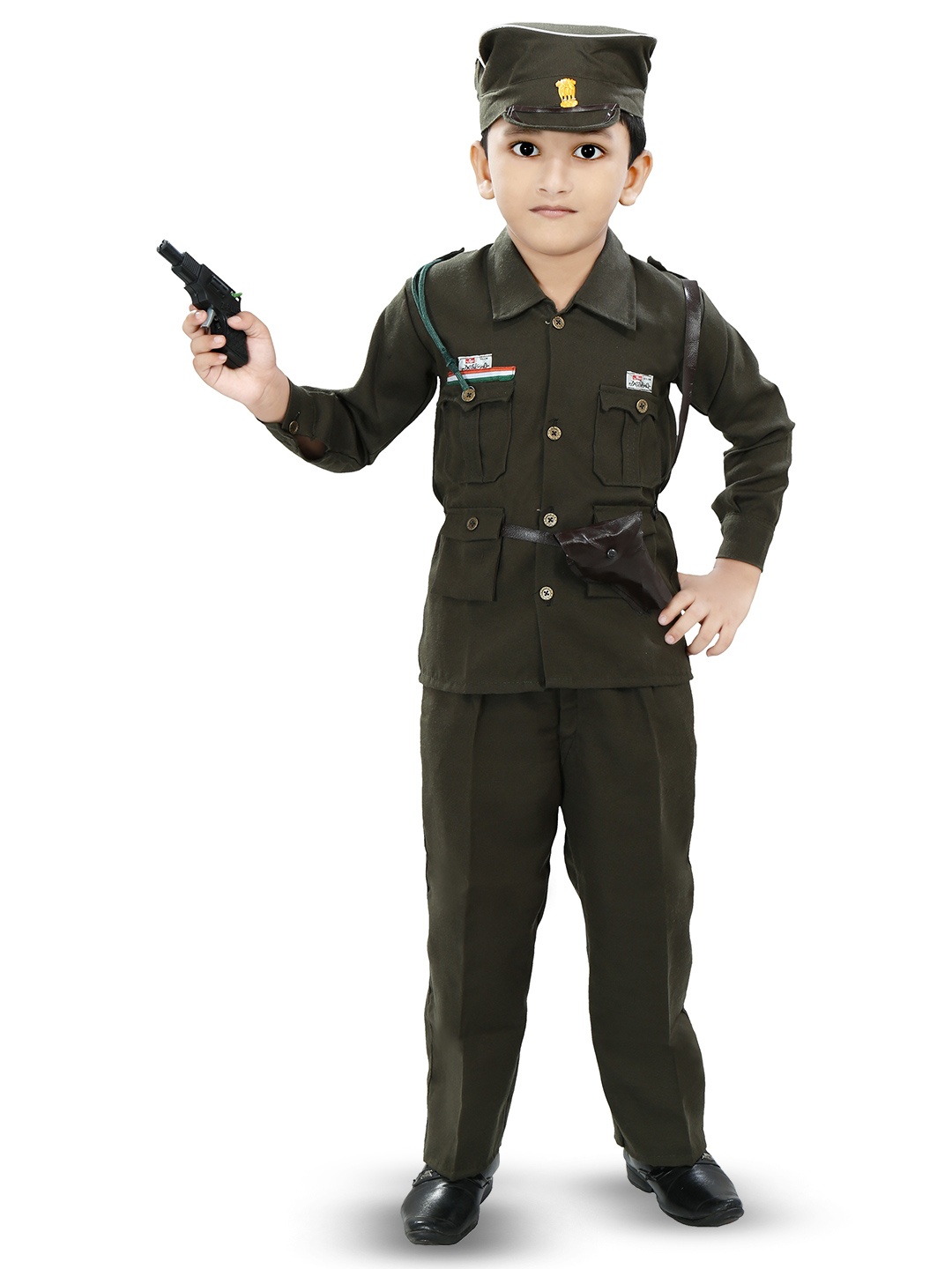 

BAESD Boys Military Style Shirt with Trousers, Green