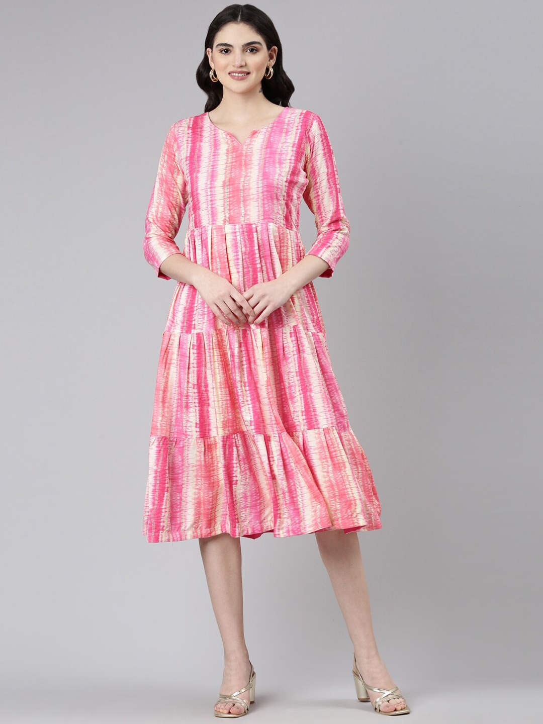 

GOLDSTROMS Abstract Printed Fit & Flare Dress, Pink