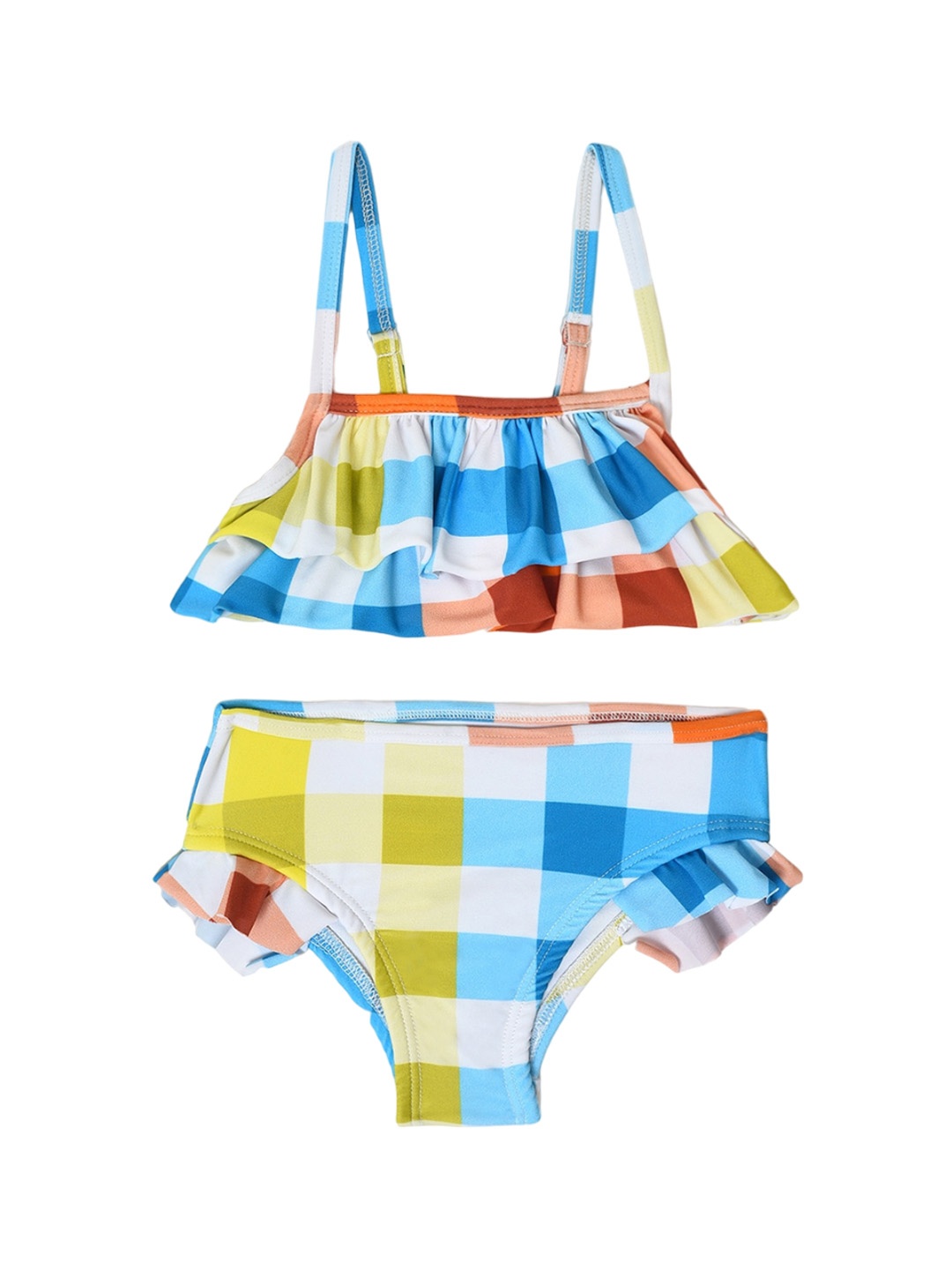 

MiArcus Girls Checked Swim Bikini Set, White