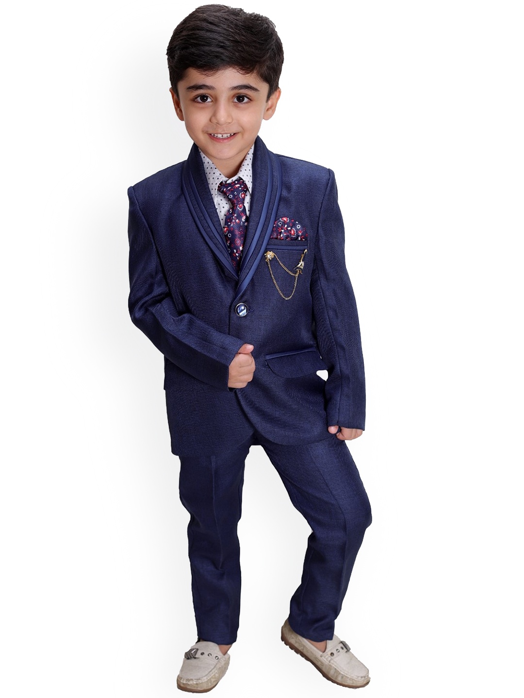 

BAESD Boys Single-Breasted 4-Piece Suit, Blue