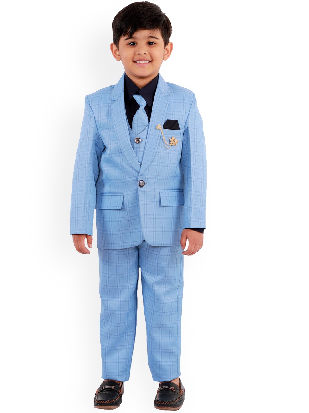 

BAESD Boys Single-Breasted Five-Piece Suits, Blue